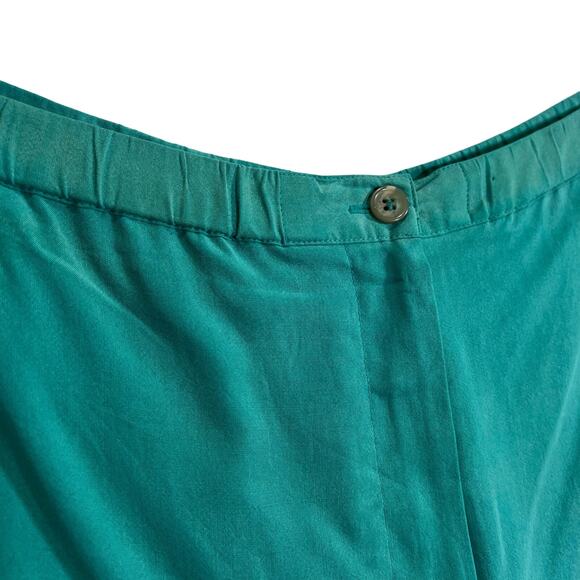 Talbots Vintage Size Size 10 Teal Pure Silk Woman’s 2 Piece Pant and Blazer Suit - Picture 4 of 16